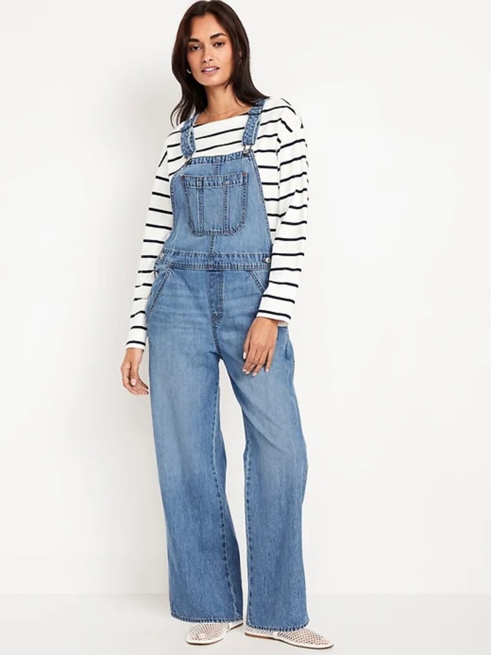 Old Navy Overalls Women’s 4 Baggy Wide Leg Denim New